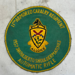 US Army 11th Armored Cavalry Regiment 1957 Shooting Match Jacket Patch German Made