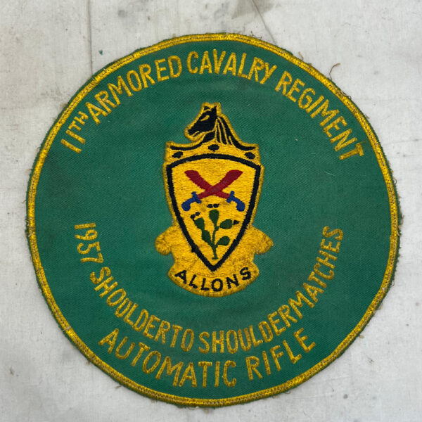US Army 11th Armored Cavalry Regiment 1957 Shooting Match Jacket Patch German Made