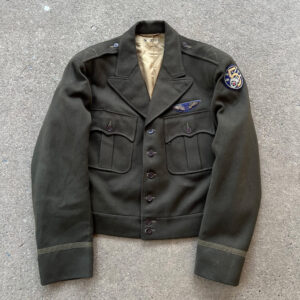WW2 US 5th Army Air Force Officer's Jacket OD Theater Made Bullion Wing / Patch