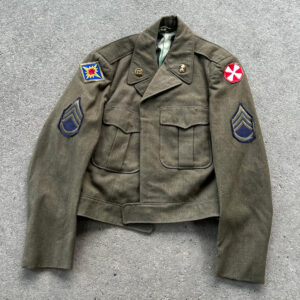 Korean War US Army 40th Infantry Division Ball Of Fire Ike Jacket Japanese Made Patch