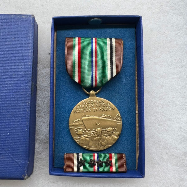WW2 US ETO Campaign Medal Boxed With Ribbon Bar - Image 2
