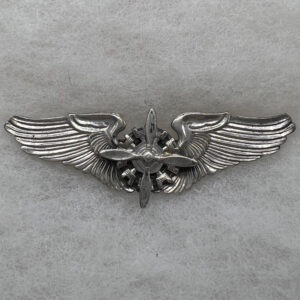 WW2 US Army Air Force Flight Engineer Wing Sterling Pinback Gemsco 3 1/8 Inch