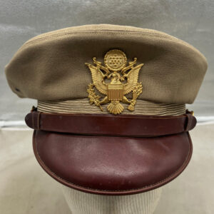 WW2 US Army Officer Crusher Visor Hat Bancroft Flighter Khaki
