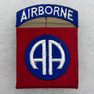 WW2 US Army 82nd Airborne Division Patch Attached Tab Khaki Insert