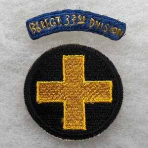 US Army 136th Regiment 33rd Division Tab Japanese Made With Patch