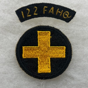 US Army 122nd Field Artillery Headquarters 33rd Division Tab Japanese Made With Patch