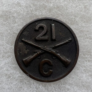 WW1 US Army 21st Infantry C Company Enlisted Collar Disk