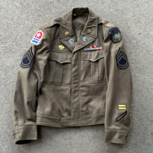 WW2 US Army Air Force 1262nd Air Transport Command Base Unit Ike Jacket Italian Made Bullion Scroll
