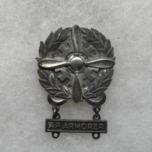 WW2 US Army Air Force Technician Badge With AP Armorer Bar Sterling