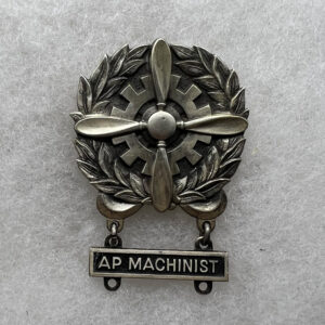 WW2 US Army Air Force Technician Badge With AP Machinist Bar Sterling