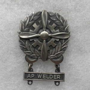 WW2 US Army Air Force Technician Badge With AP Welder Bar Sterling