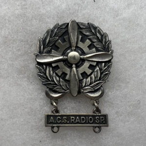 WW2 US Army Air Force Technician Badge With A.C.S. Radio Specialist Bar Sterling