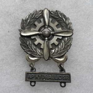 WW2 US Army Air Force Technician Badge With AP Hydraulic Specialist Bar Sterling