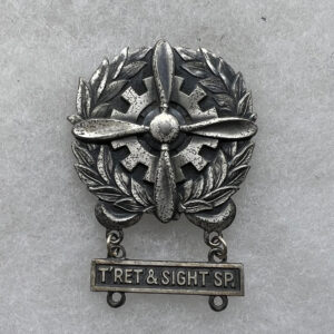 WW2 US Army Air Force Technician Badge With Turret & Sight Specialist Bar Sterling