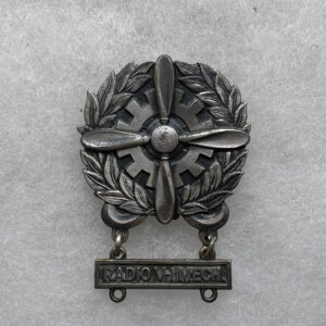 WW2 US Army Air Force Technician Badge With Radio V-I Mechanic Bar Sterling