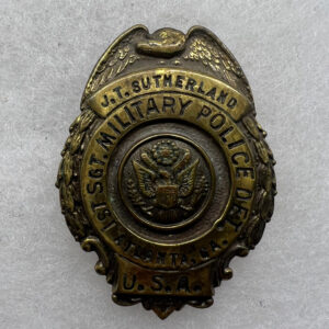 WW2 US Army Military Police 1st Sergeant Badge Named