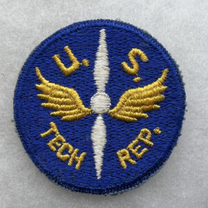 WW2 US Army Air Force Technical Rep Patch Black Back
