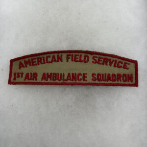 WW2 American Field Service 1st Air Ambulance Squadron Tab / Patch