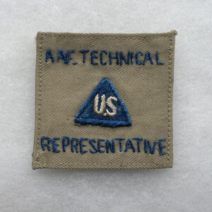 WW2 US Army Air Force Non-Combatant Technical Representative Patch Theater Made