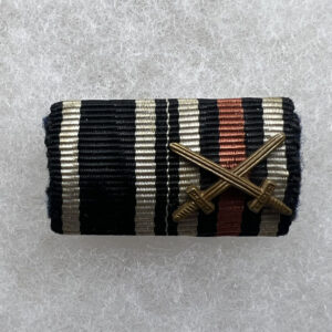 WW1 Imperial German Iron Cross / Hindenburg Cross With Swords Ribbon Bar