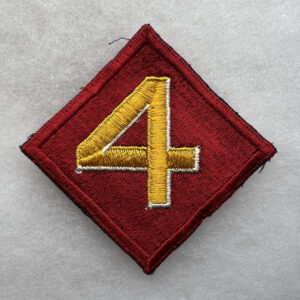 WW2 US 4th Marine Division Patch With Wosk Tag