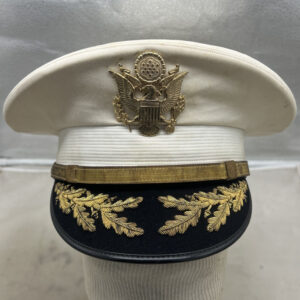 US Army Officer Dress White Visor Hat Size 57 South Vietnamese Made