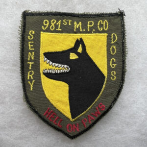 US Army 981st Military Police Company Sentry Dogs Pocket Patch Vietnamese Made