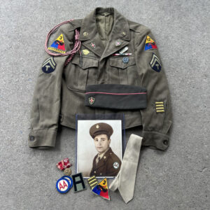 WW2 US Army 486th Anti Aircraft Artillery 3rd Armored Division Uniform Grouping ID'D