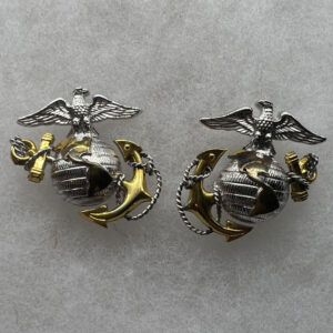 US Marine Corps Officer Dress Collar EGA Set Sterling 592