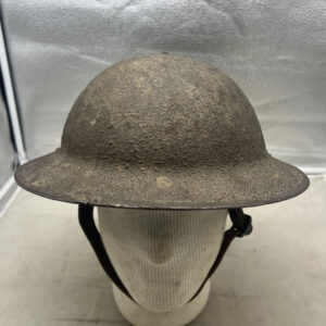 WW1 US M-1917 Helmet With Liner And Chinstrap Tag Insignia 7 3/8