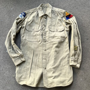 WW2 US Army 58th Armored Field Artillery Khaki Shirt German Made Bullion Corps Patch