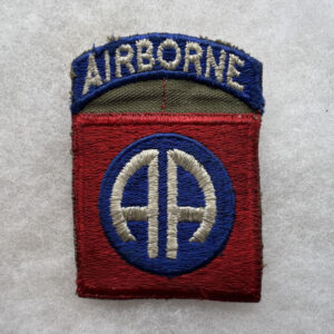 WW2 US Army 82nd Airborne Division Patch Attached Tab OD Insert