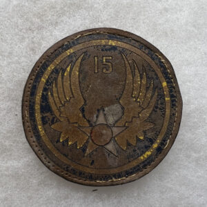 WW2 US 15th Army Air Force Patch Leather Italian Made