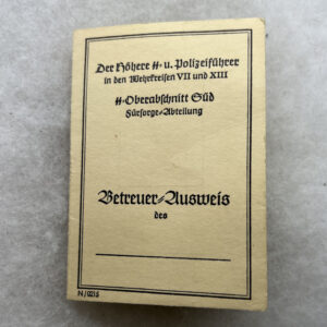WW2 German Elite Welfare Officer ID Booklet / Document Blank