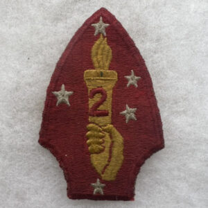 WW2 US Marine Corps 2nd Marine Division Patch Golden Hand Variation Worn