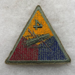 WW2 US Army 4th Armored Division Armored Triangle Patch Greenback