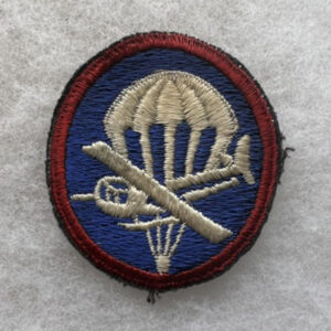 WW2 US Army Airborne Paraglider Enlisted Cap Patch British Made Black Back