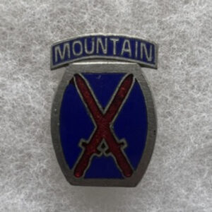 WW2 US Army 10th Infantry Mountain Division DUI Pinback