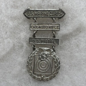 WW2 / Korean War US Marine Corps Marksman Badge / Pin Sterling