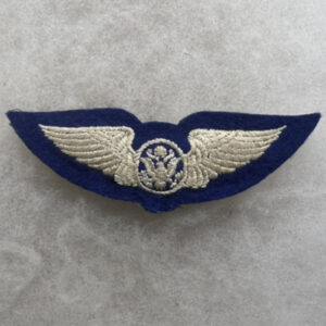 WW2 US Army Air Force Air Crew Wing Cloth Blue Back Padded English Made Felt