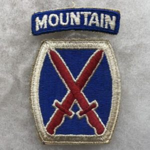 WW2 US Army 10th Mountain Division Patch / Tab Set